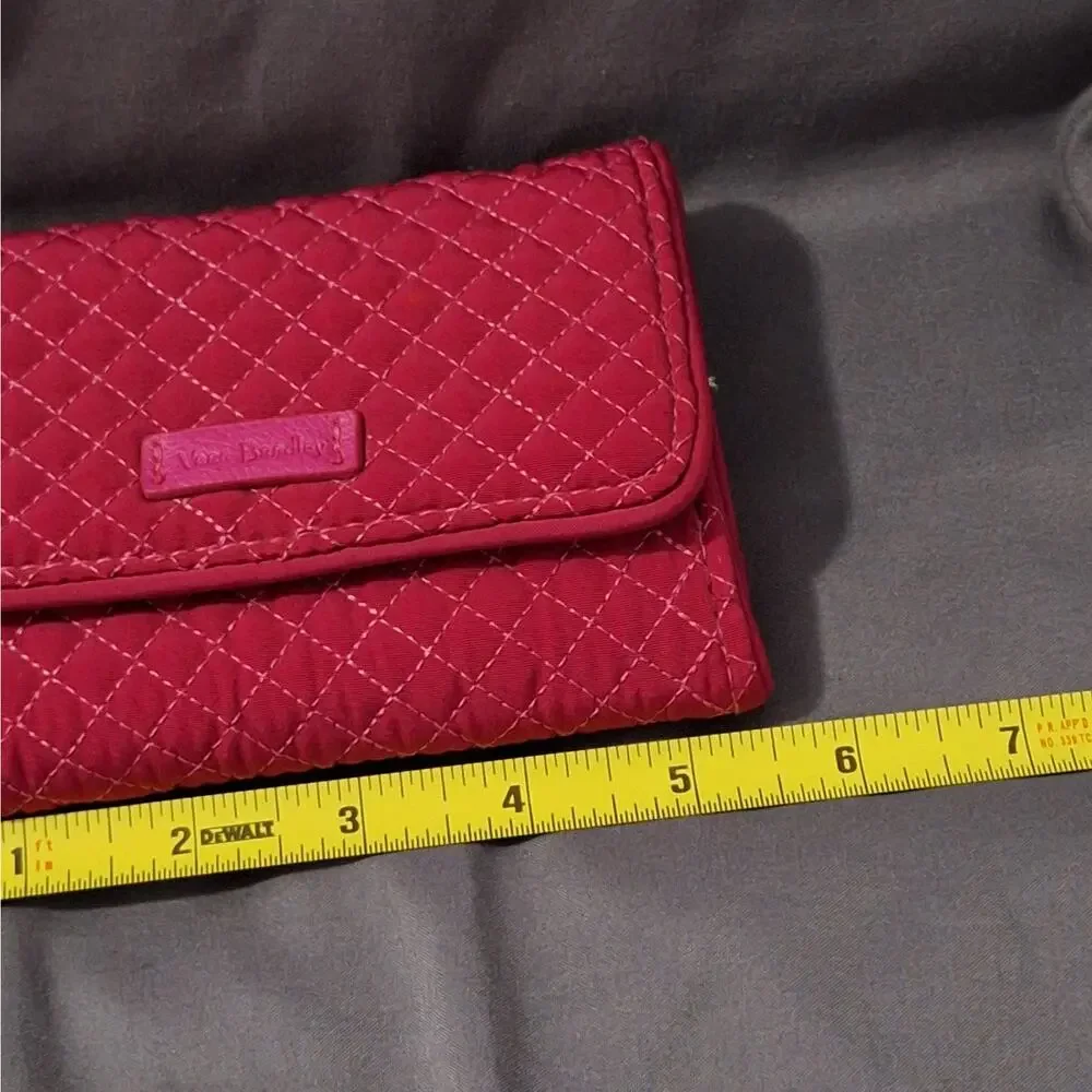 NWT Vera Bradley Iconic RFID Riley Compact Wallet - Passion Pink - Picture 7 of 8